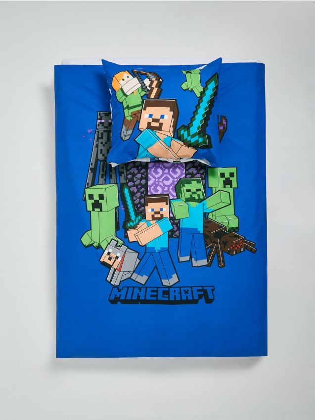 Sinsay - Set cu lenjerie de pat Minecraft - indigo