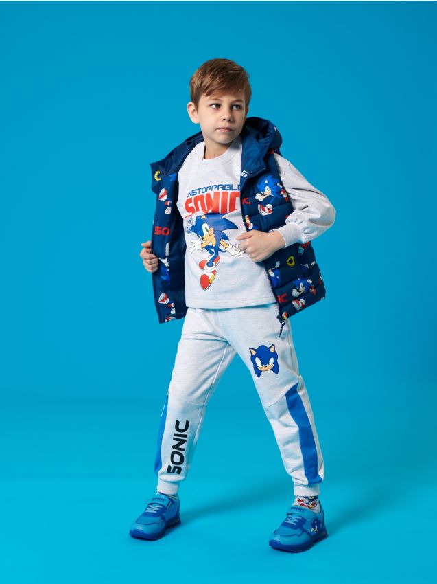 Sinsay - Bluză sport Sonic The Hedgehog - gri deschis