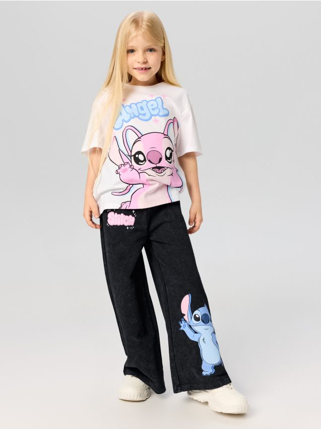 Sinsay - Set din bumbac: tricou și pantaloni Stitch - multicolor