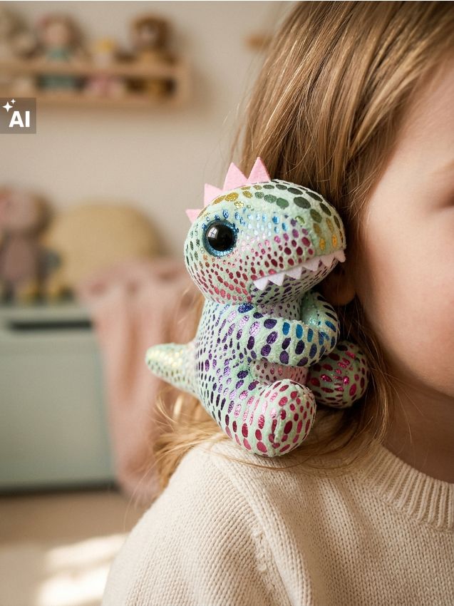 Sinsay - Jucărie de pluș pentru îmbrățișat în formă de dinozaur cu model strălucitor - multicolor