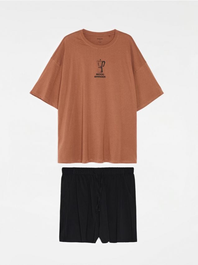 Sinsay - Pijama din bumbac în două piese cu imprimeu - multicolor