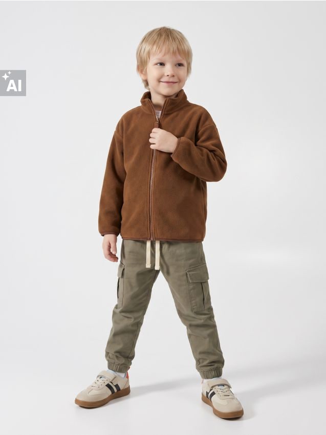 Sinsay - Bluză sport din fleece - maro