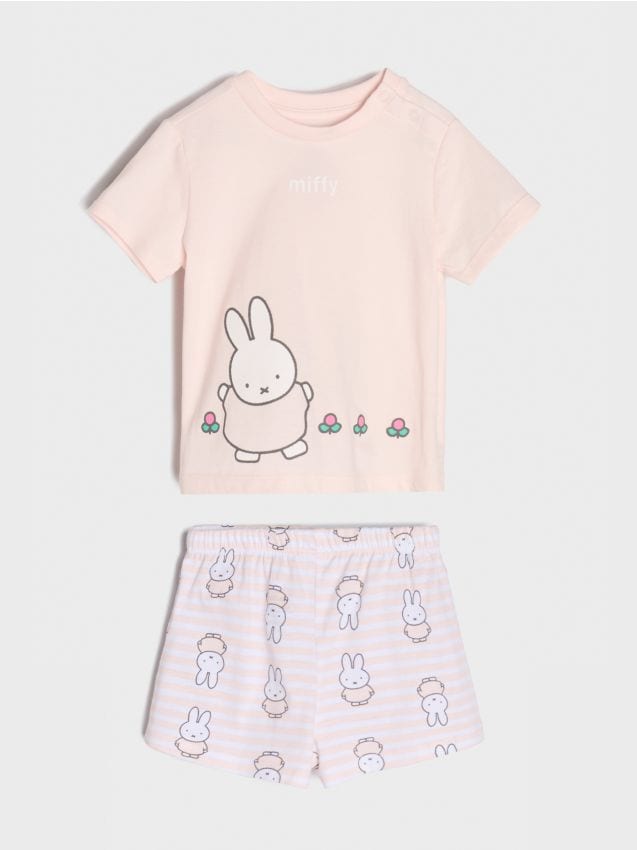 Sinsay - Pijama din două piese Miffy - roz-pastel