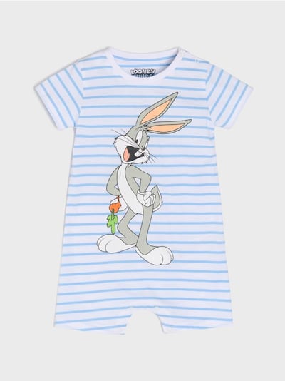 Rampers w barwione paski Looney Tunes