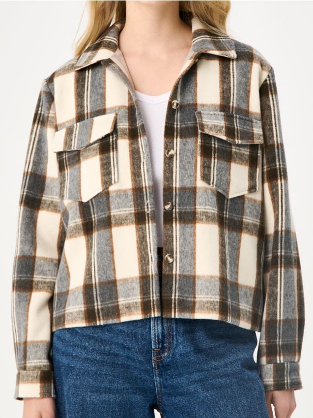 Sinsay - Károvaná bunda typu shacket - viacfarebná