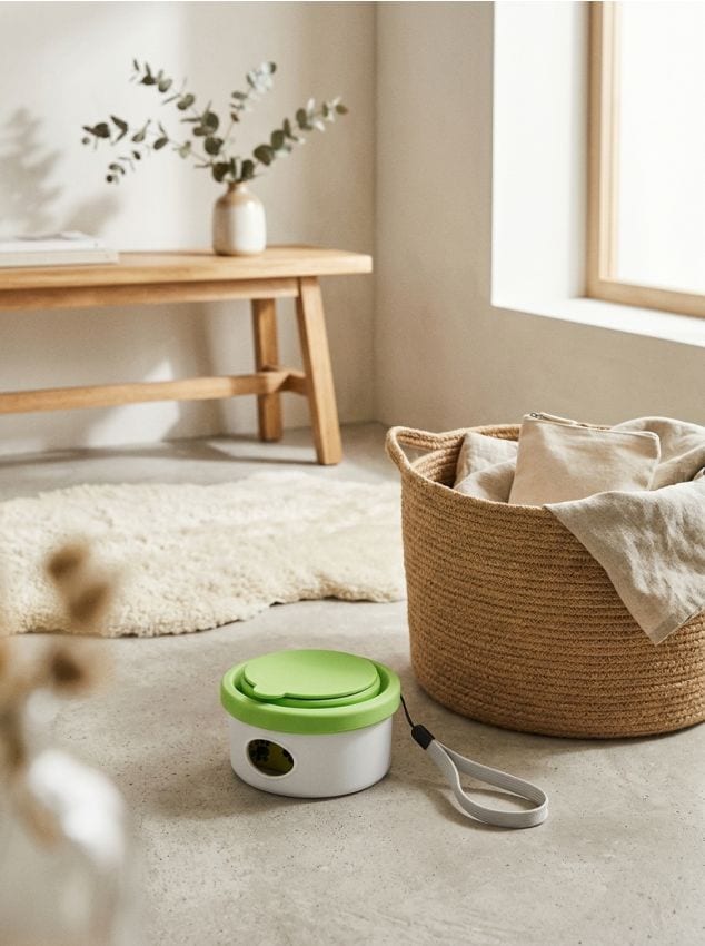 Sinsay - Bol pliabil de călătorie pentru câini cu recipient pentru saci de deșeuri - verde-pal