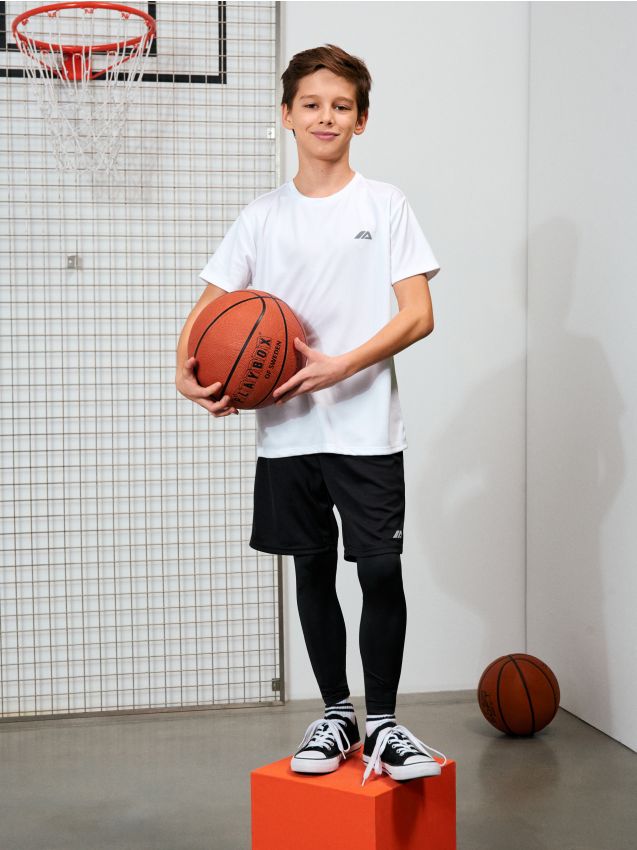 Sinsay - Șorturi sport cu colanți și elemente reflectorizante Active - negru