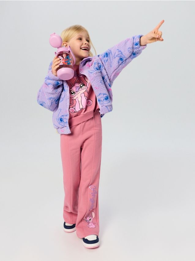 Sinsay - Set din bumbac: bluză și pantaloni Lilo & Stitch - roz