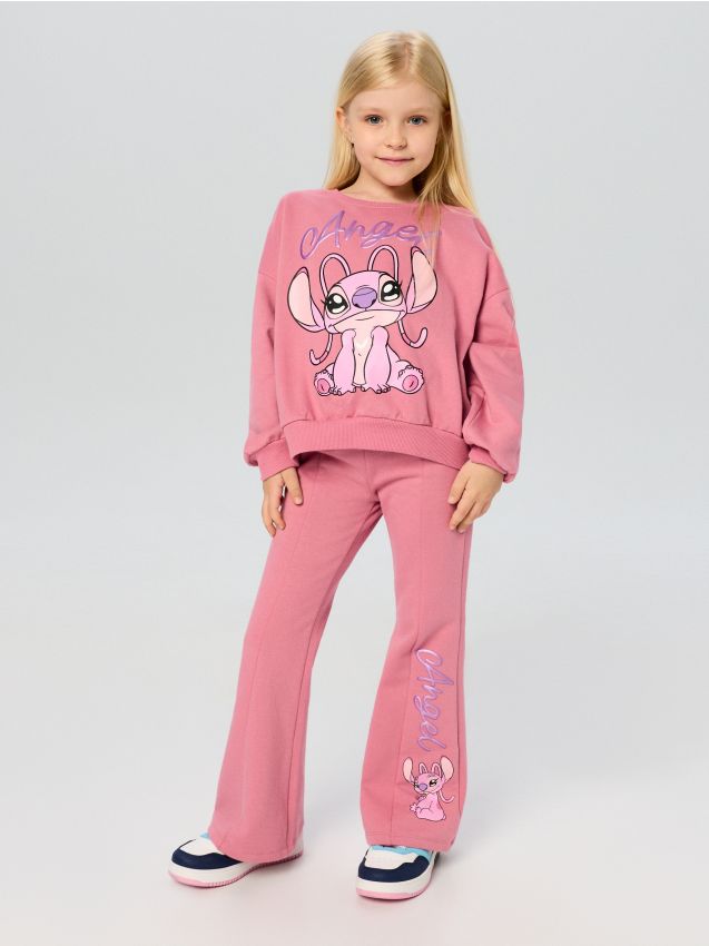 Sinsay - Set din bumbac: bluză și pantaloni Lilo & Stitch - roz