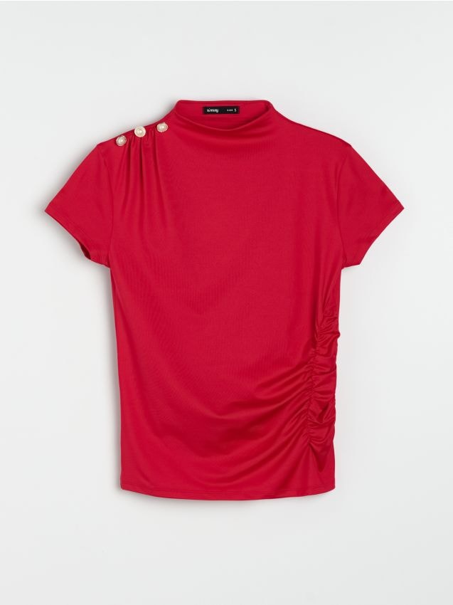 Sinsay - Bluza s ukrasnim gumbima i naborima
