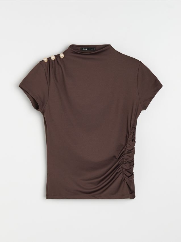 Sinsay - Bluza s ukrasnim gumbima i naborima