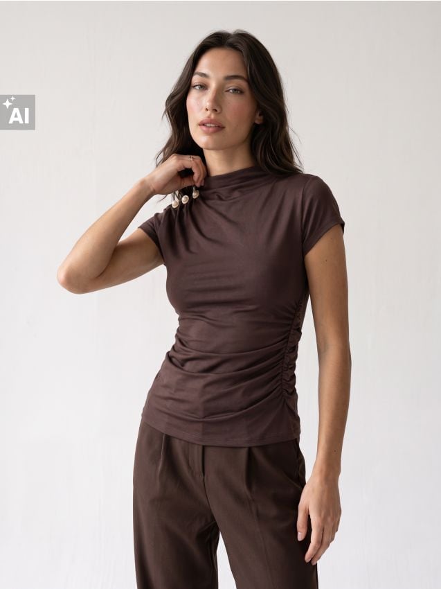 Sinsay - Bluza s ukrasnim gumbima i naborima