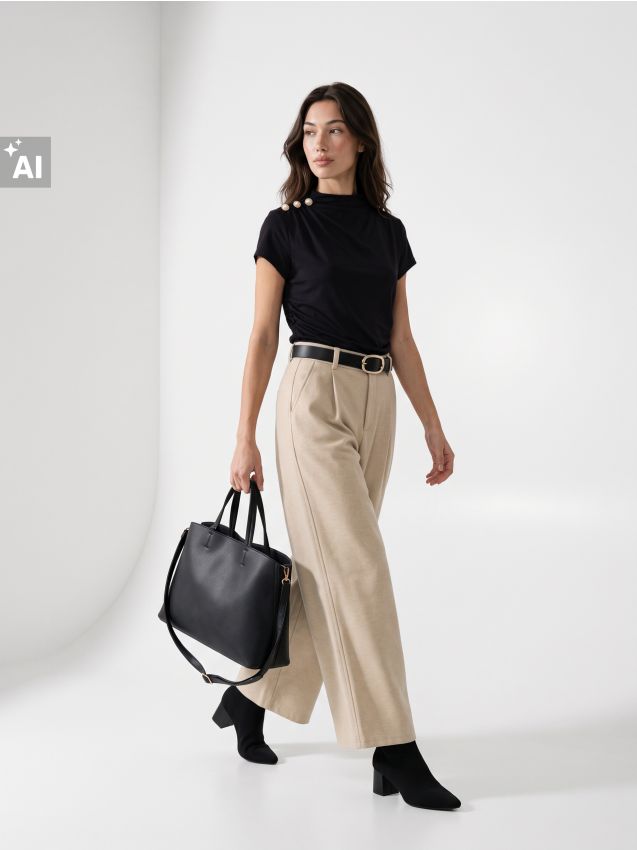 Sinsay - Bluza s ukrasnim gumbima i naborima