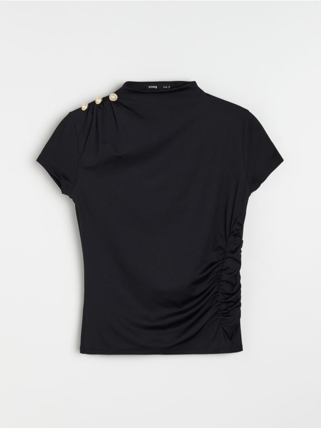 Sinsay - Bluza s ukrasnim gumbima i naborima