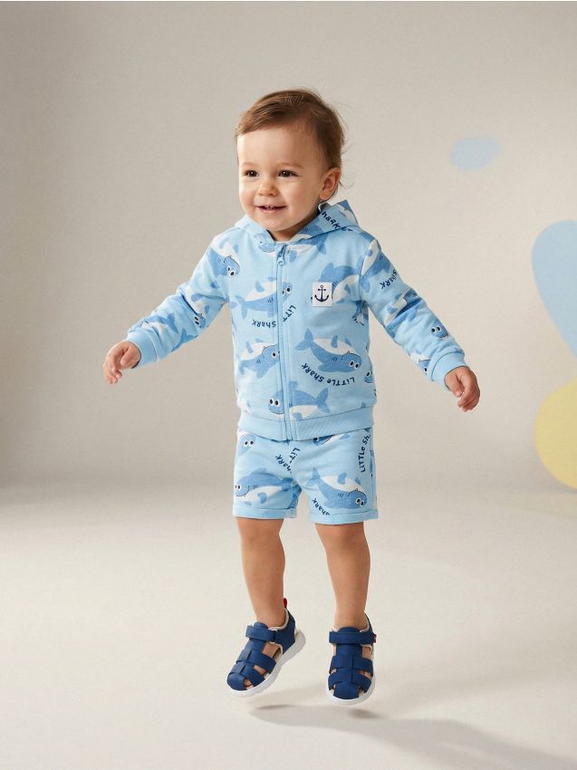 Sinsay - Bawełniane szorty - błękitny