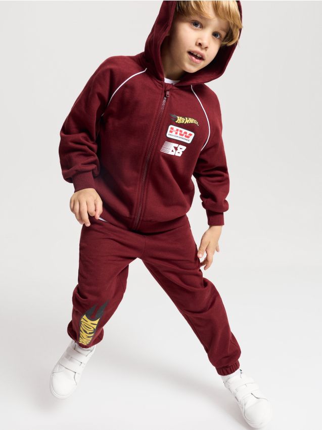 Sinsay - Set bluză și pantaloni sport Hot Wheels - bordo