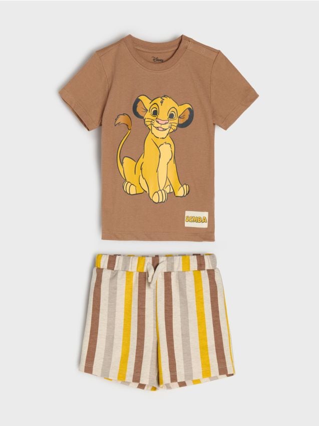 Sinsay - Set din bumbac cu patch The Lion King - maro-închis