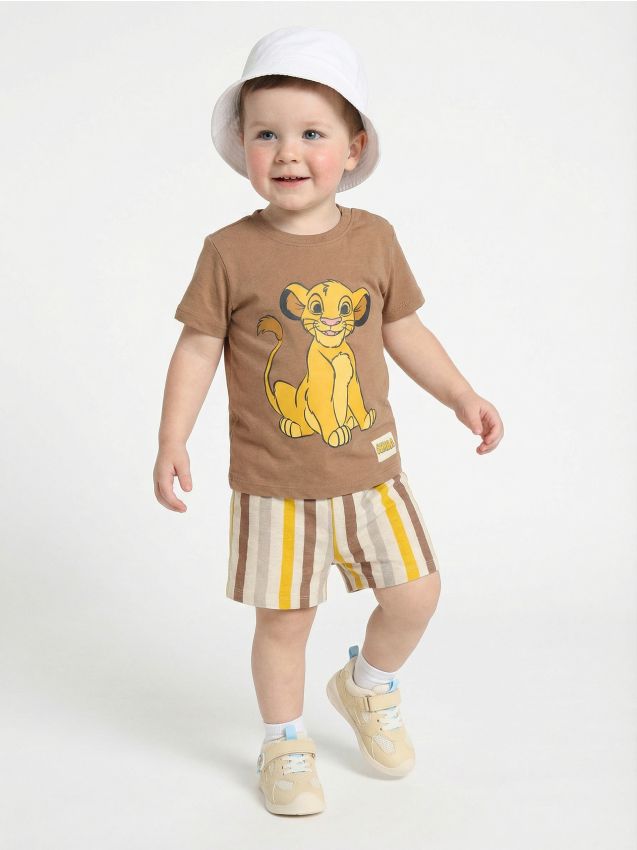 Sinsay - Set din bumbac cu patch The Lion King - maro-închis