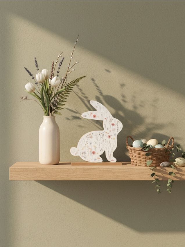 Sinsay - Decorațiune de Paște în picioare în formă de iepuraș cu model floral - multicolor