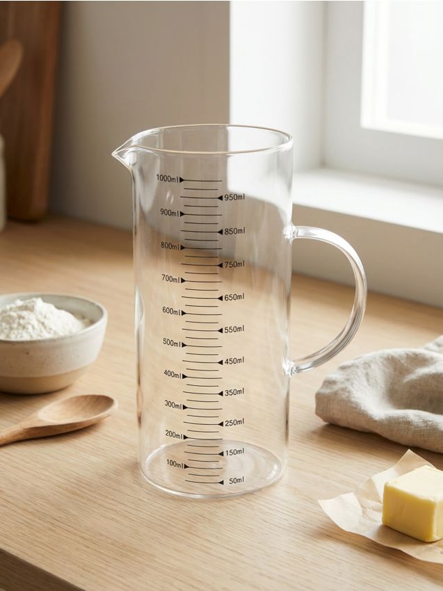 Sinsay - Cană gradată din sticlă cu mâner - clear