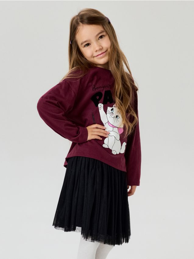 Sinsay - Set: bluză cu mânecă lungă și fustă din tul The Aristocats - multicolor