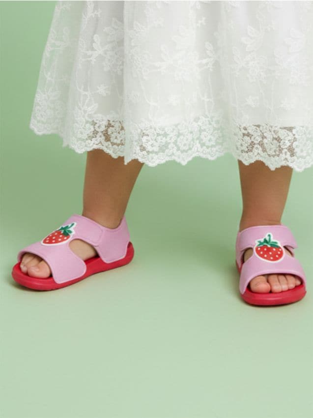 Sinsay - Sandale cu Motiv de Căpșună - roz