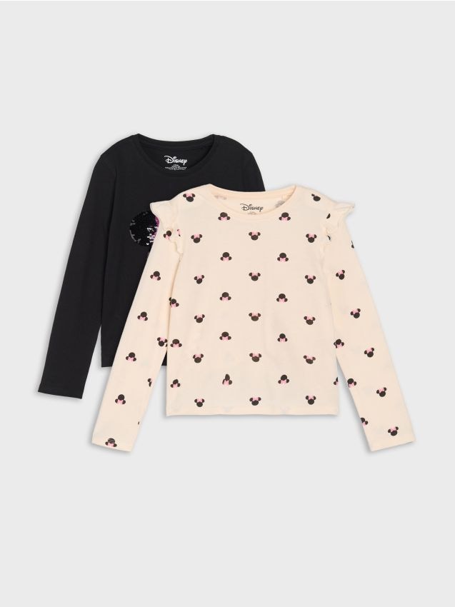 Sinsay - Koszulki z długimi rękawami 2 pack Minnie Mouse - szary