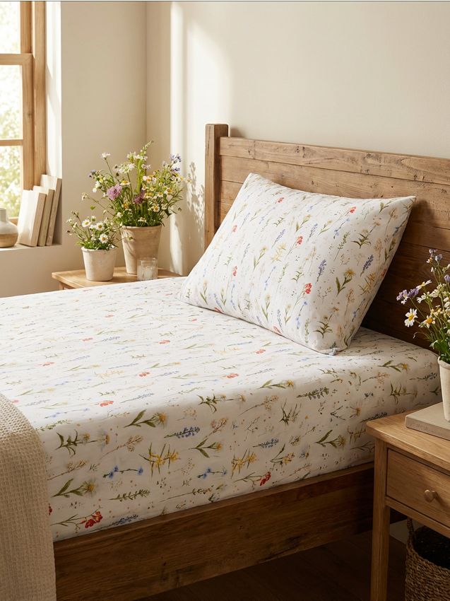 Sinsay - Cearceaf din bumbac cu elastic și model floral - multicolor