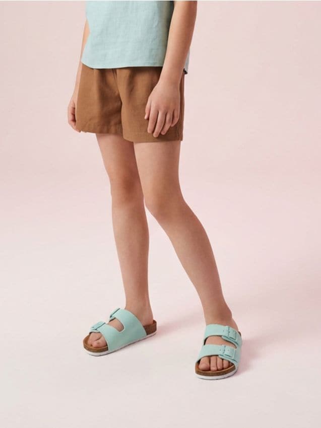 Sinsay - Papuci cu barete reglabile - verde-deschis