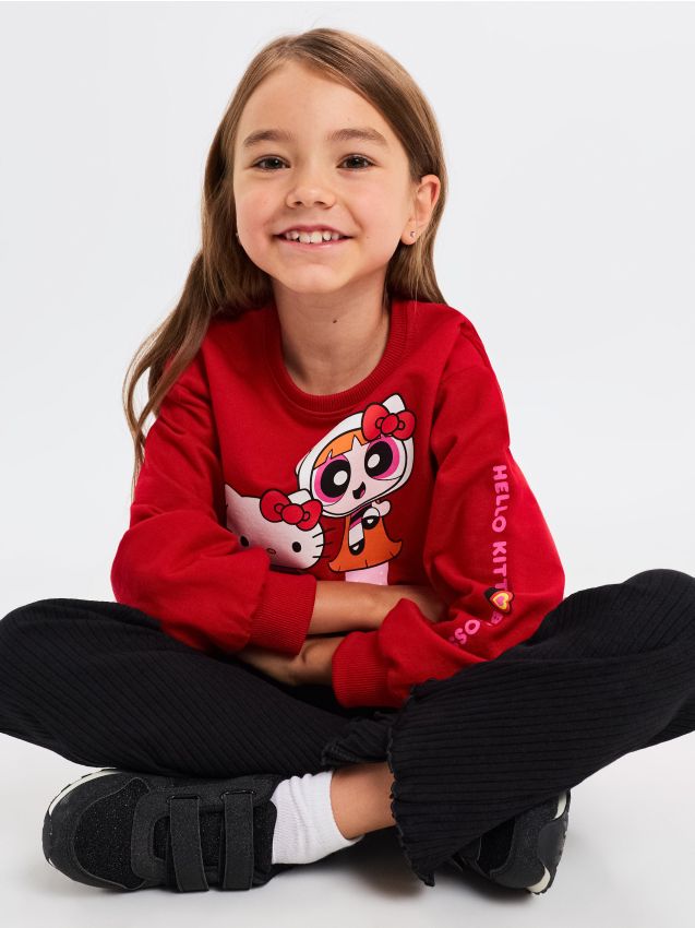 Sinsay - Set din bumbac: bluză și pantaloni Hello Kitty x Powerpuff Girls - multicolor