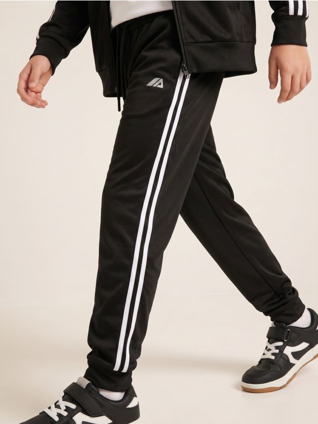 Sinsay - Pantaloni sportivi loose fit cu pipele decorative Active - negru