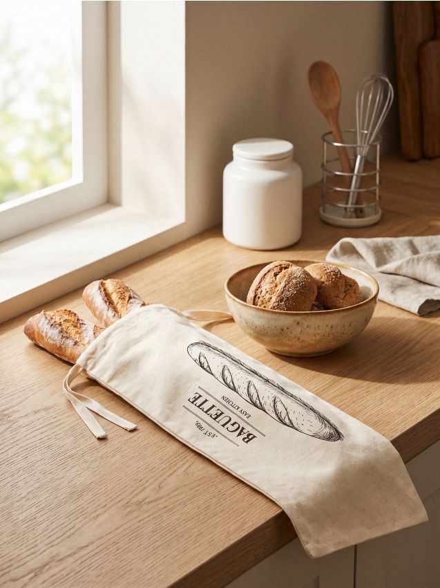 Sinsay - Pungi textile pentru baghete 2 pack - crem