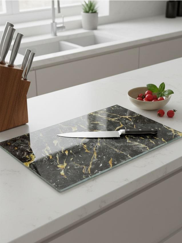 Sinsay - Tocător cu model marmorat - negru