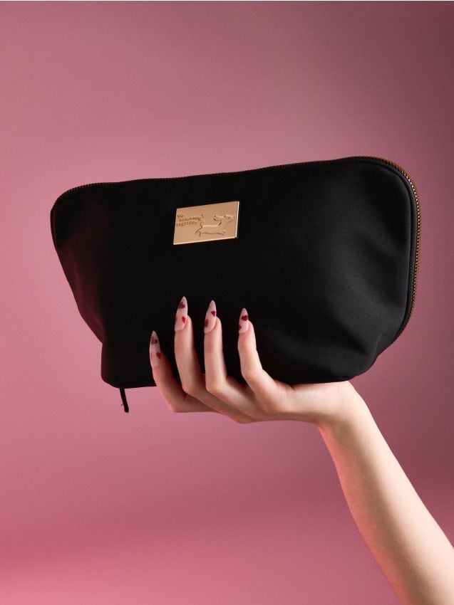 Sinsay - Geantă cosmetică cu plachetă decorativă - negru