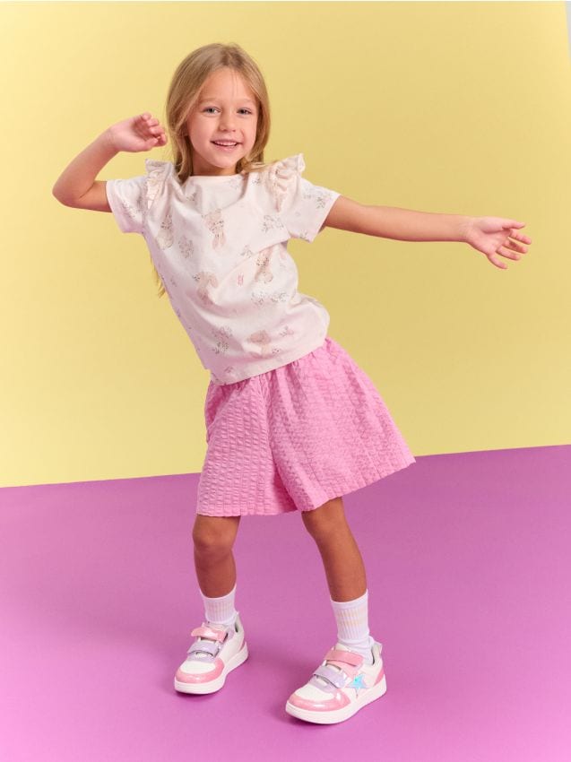 Sinsay - Șorturi din bumbac - roz-aprins