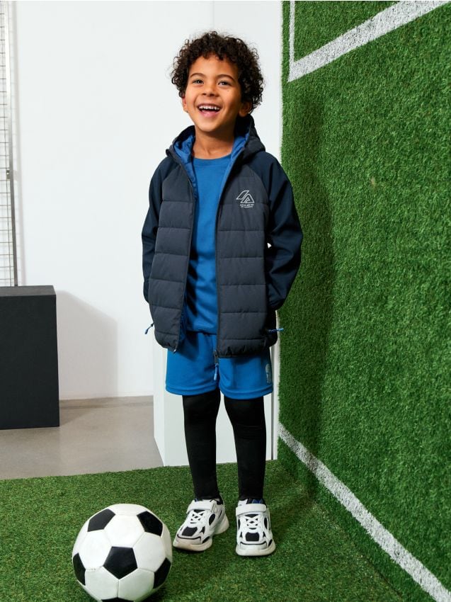 Sinsay - Jachetă sport softshell Active impermeabilă cu imprimeu reflectorizant - bleumarin