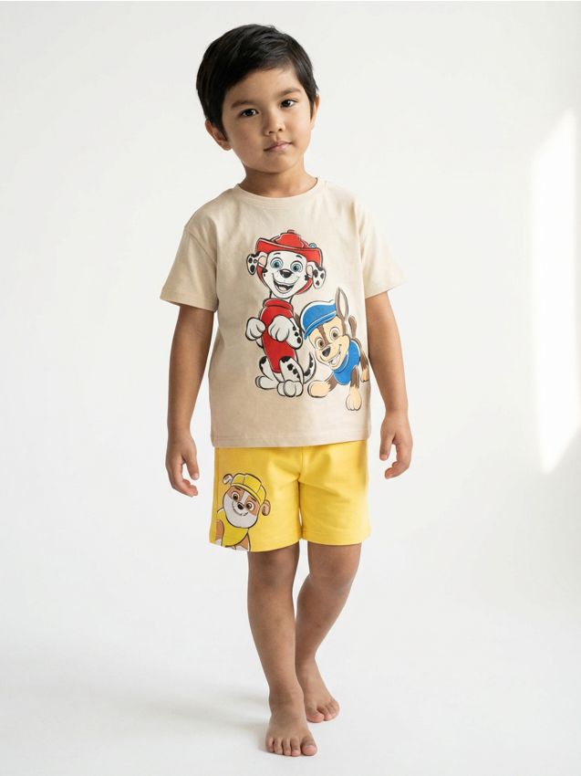 Sinsay - Bawełniany komplet z nadrukiem - beżowy