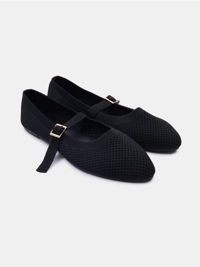 Sinsay - Balerini din tricot cu baretă - negru