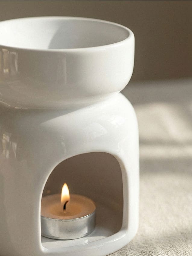 Sinsay - Lampă aromatică din ceramică pentru lumânare tip tealight - crem