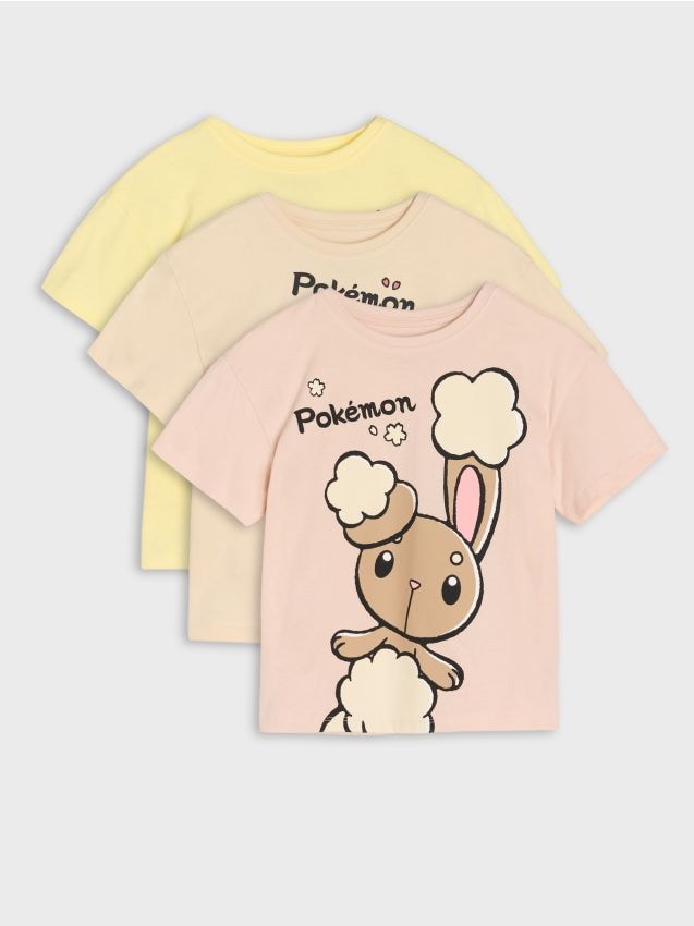 Sinsay - Set de 3 tricouri Pokémon - galben