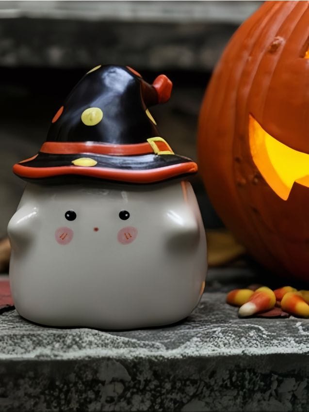 Sinsay - Hrnček s halloweenskym motívom - biela