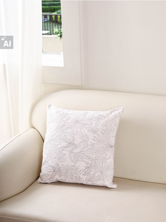 Sinsay - Pernă decorativă cu flori - crem