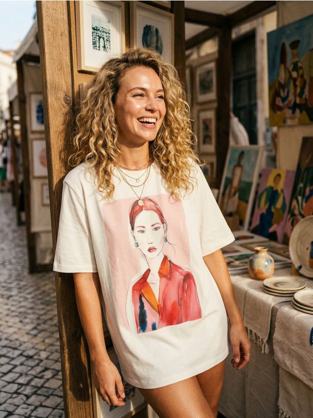 Sinsay - Tricou din bumbac cu imprimeu - crem