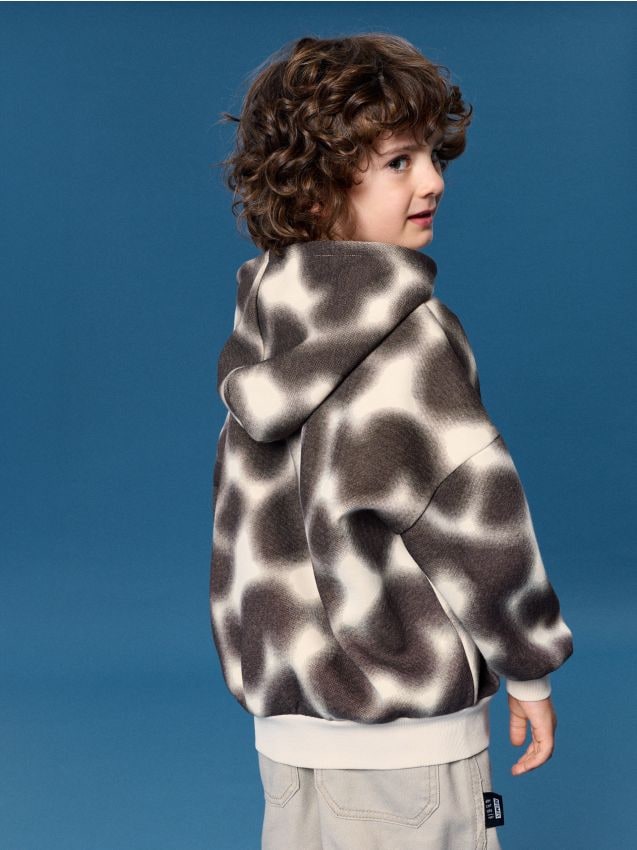 Sinsay - Hanorac cu fermoar și glugă cu model animal print - multicolor