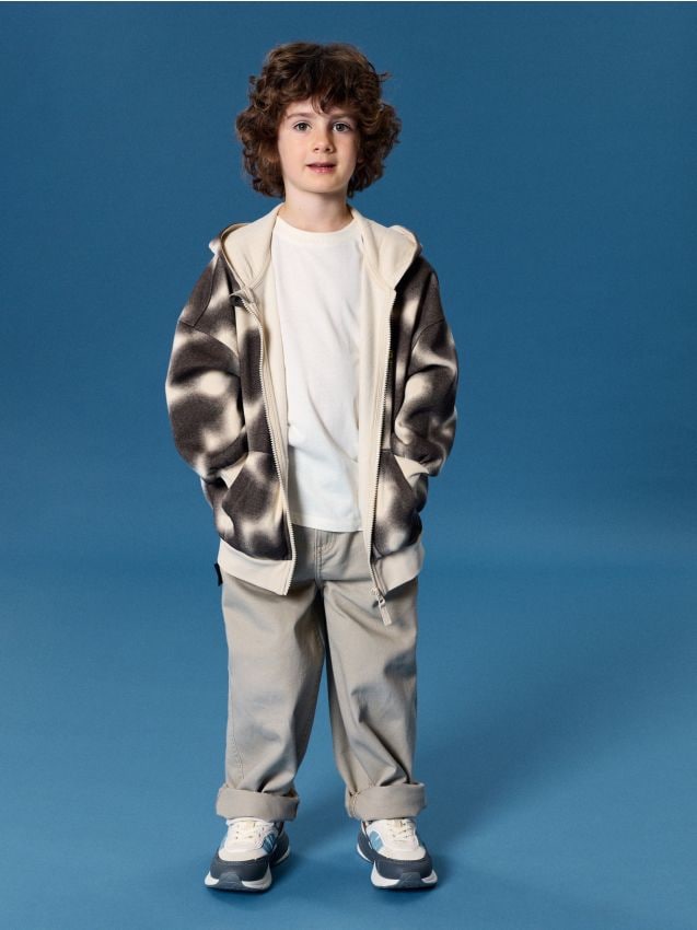 Sinsay - Hanorac cu fermoar și glugă cu model animal print - multicolor