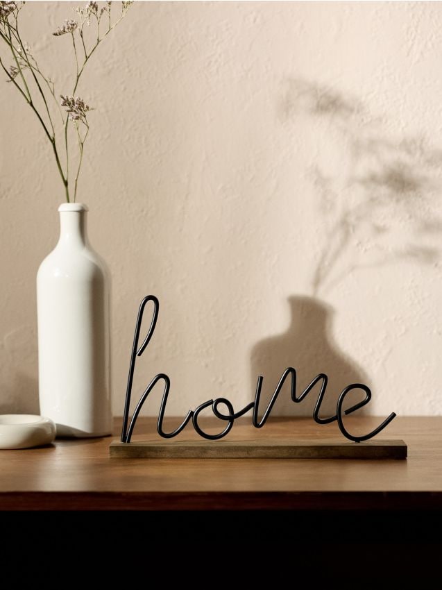 Sinsay - Decorațiune standing în forma cuvântului home - negru
