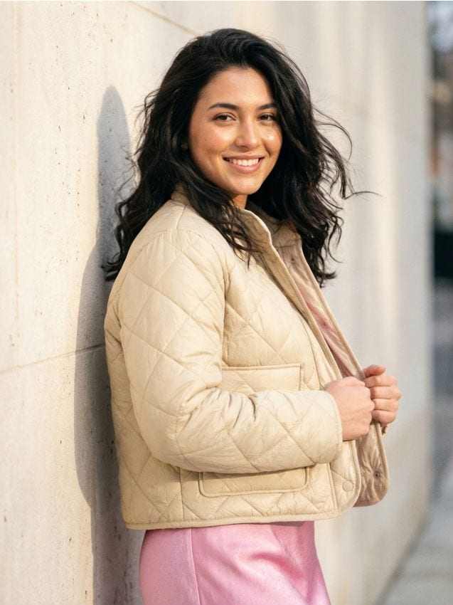 Sinsay - Geacă matlasată - nude