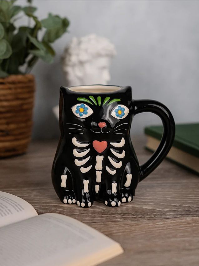 Sinsay - Cană cu motiv de Halloween - negru