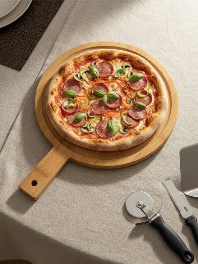 Sinsay - Tavă de servire din bambus cu mâner - maro