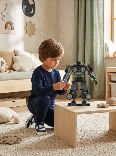 Átalakuló robot építőkocka szett